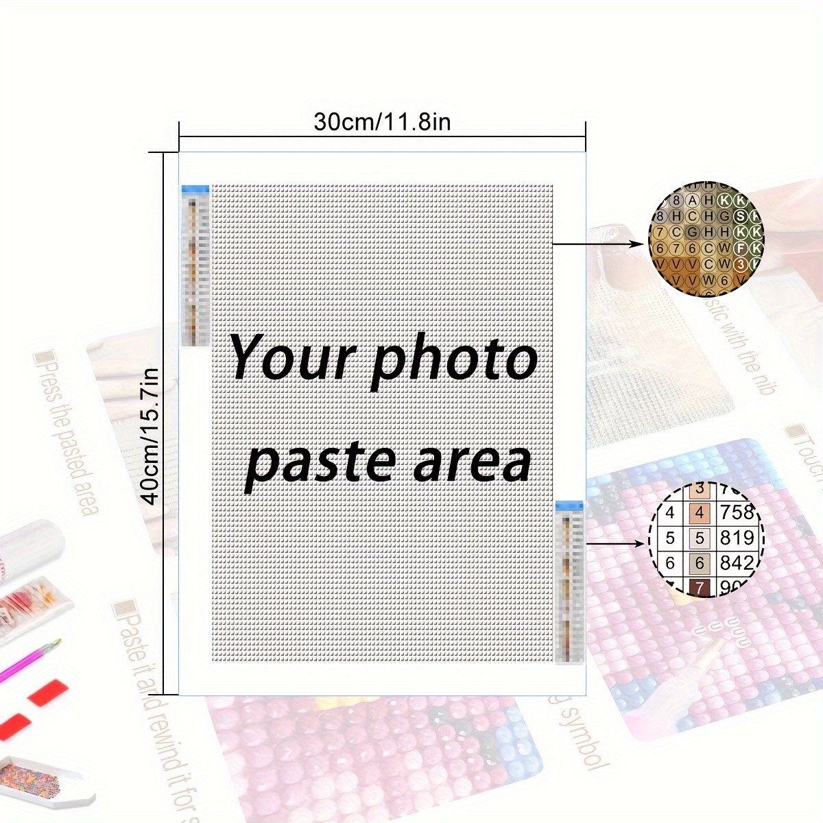 TEMU Kit de peinture diamant personnalisée avec photo de meilleur ami, cadre, ensemble de mosaïque diamant artisanale à ronds, cadeau commémoratif
