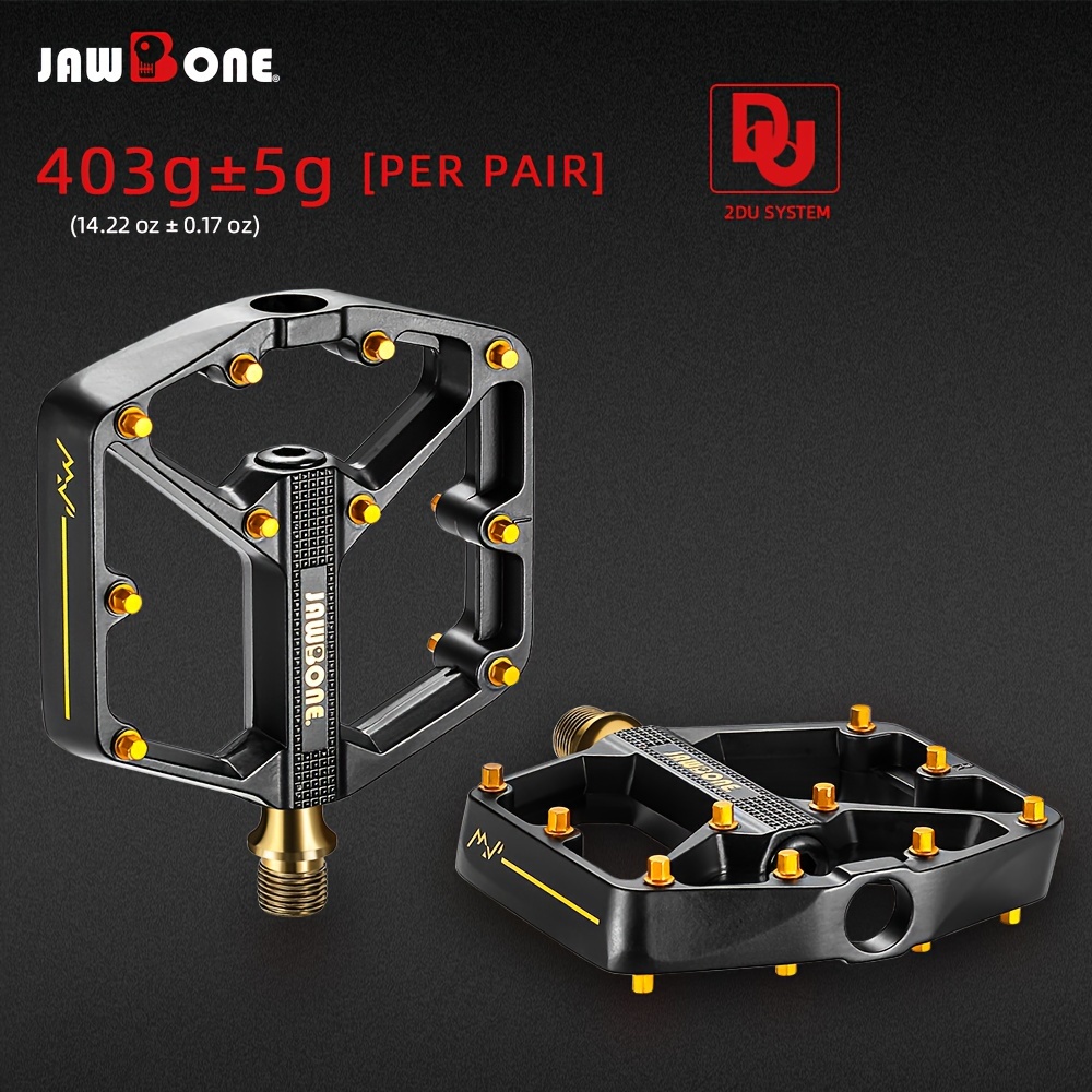 

Jawbone Mtb Bike Pedals, Mountain Bicycle Flat Pedals, Aluminum 9/16" Sealed Bearing Lightweight Platform Cycling Accessories