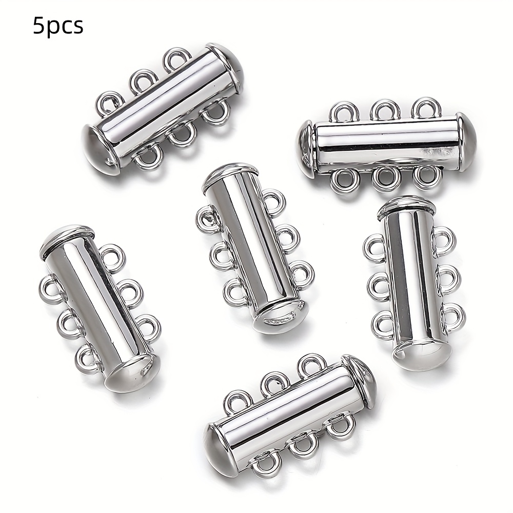 Image of 5pcs/lot 2-6 Strands Alloy Slide Clasps Connector For Multi-strand Layering Necklace Bracelet Jewelry Making