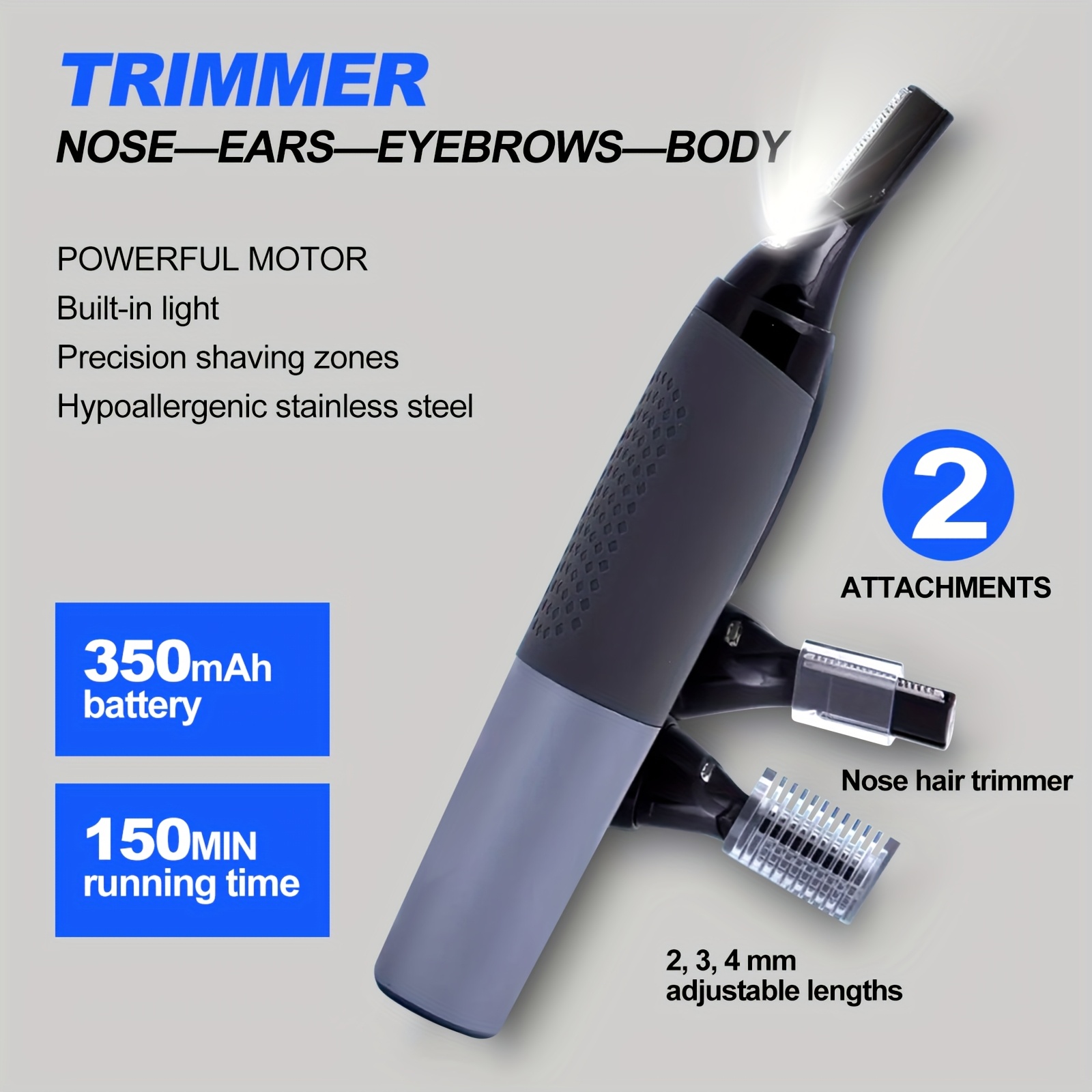 Electric Eyebrow Razor for Men | Rechargeable Facial Hair Shaver with Sharp Blade for Eyebrows, Sideburns, Nose and Ear Hair, USB Charging, ≤36V, Battery - Conduroma