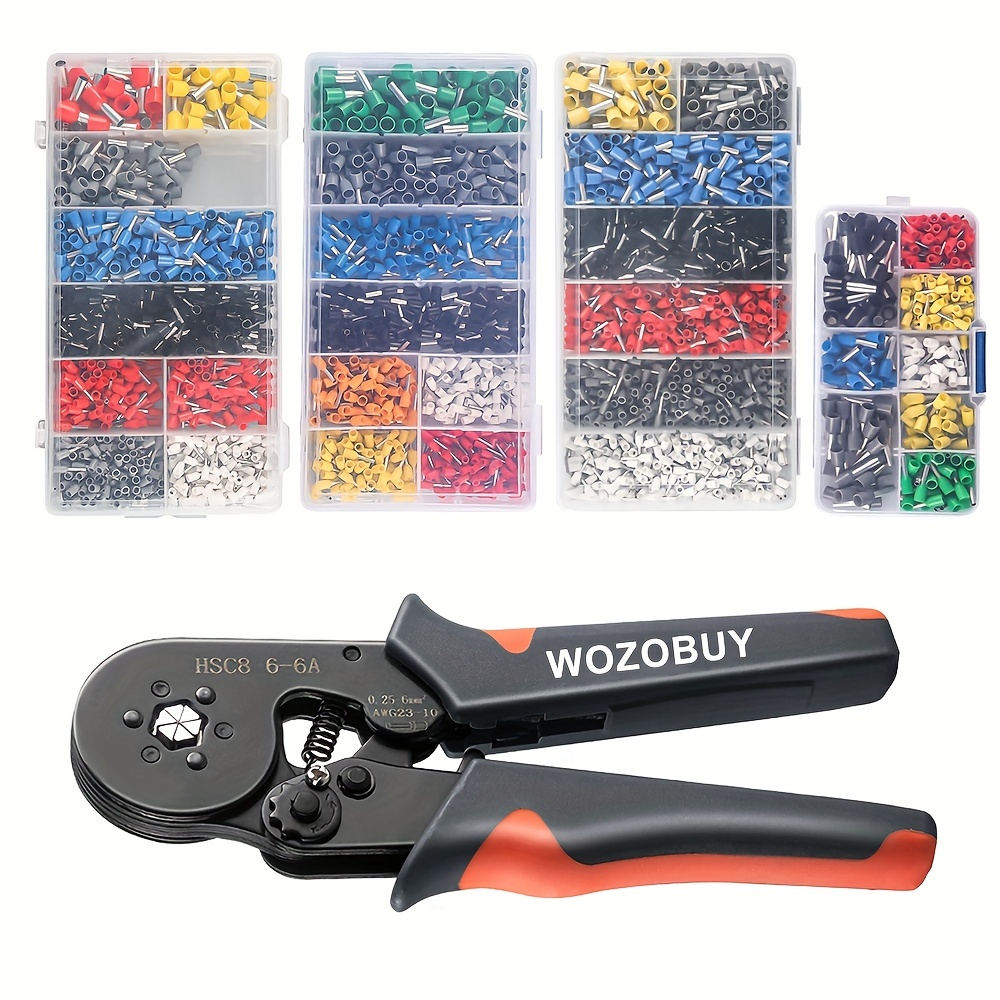 

Ensemble d'outils de sertissage de isolé et non isolé WOZOBUY - HSC8 6-4A/6-6A, 23 (0,25-6 mm), poids 0,8 lb (0,4 kg), longueur 6,9 po (175 mm)