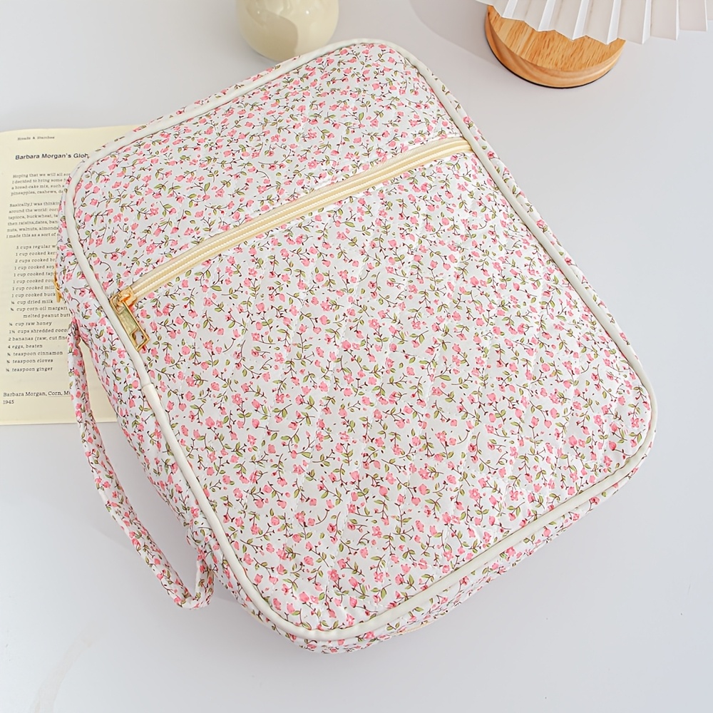 TEMU Cover Case For Women,portable Makeup Bag,large Tote Bags Organizer Quilted Carrying Case For Girls, Study Supplies Accessories Gifts For Women