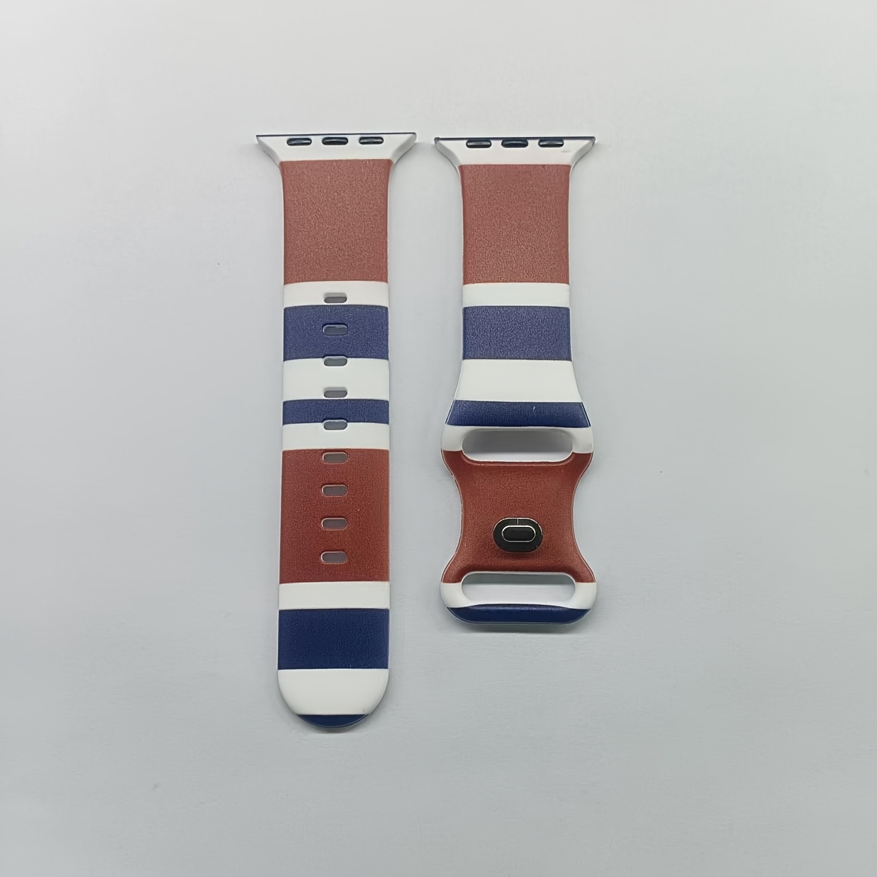 TEMU Vibrant Striped Style With Color Collision, Fashionable And Elegant. A Silicone Strap Suitable For Smartwatches, Comfortable, Soft, And Durable.