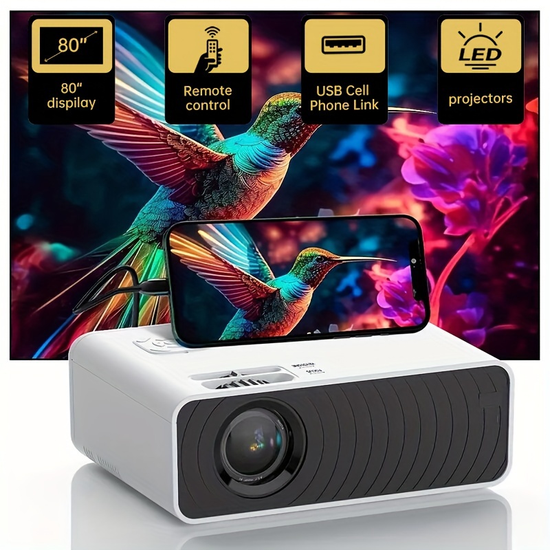 Mini proyector HD 1080P WiFi 4K Proyector portátil Pantalla de 80