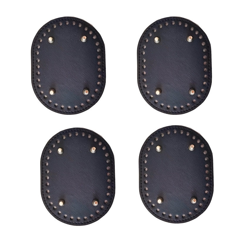 TEMU 4 pièces Base de Sac Tissé à DIY, Pack de Matériel Ovale, Plaque de Base en Cuir PU, Accessoire de Base de Valise, Fabrication de Portefeuille