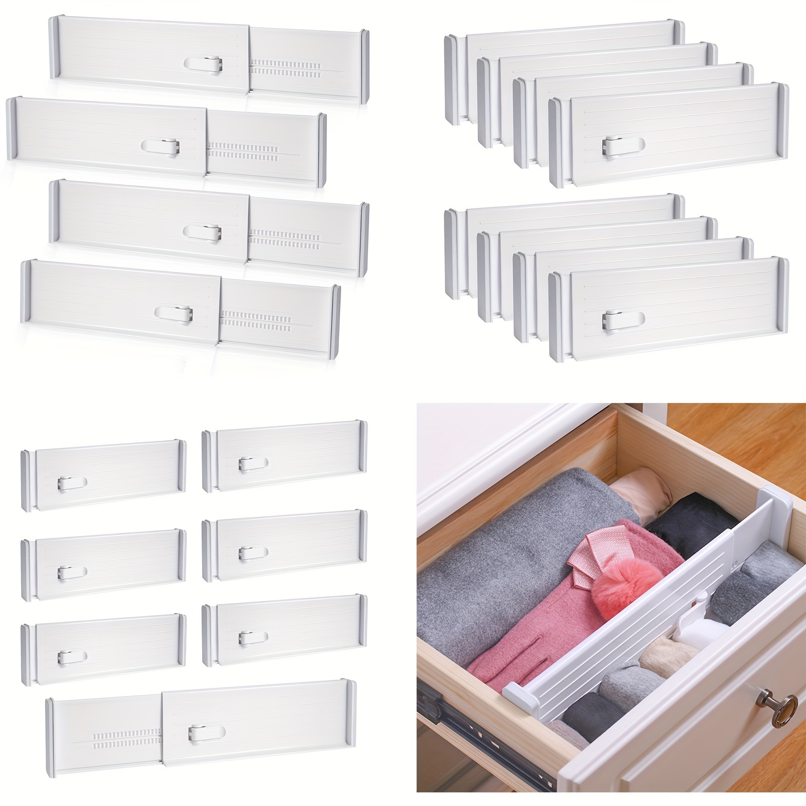 

Drawer Divider, Adjustable Expandable Drawer Divider For Kitchen, Bedroom, Office And Bathroom, Home Organization And Storage, Home Furnishings