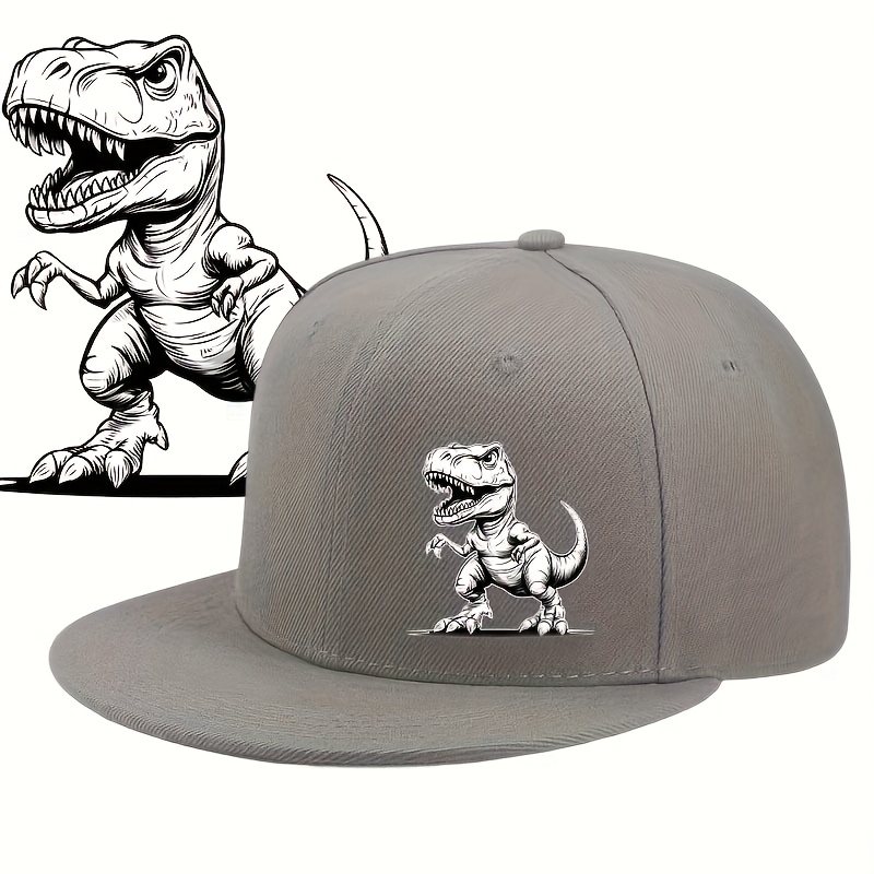 Image of 2d Flat, Spring And Summer Urban Fashion Neutral Duckbill Hat, Dinosaur Themed Design, Daily Hip-hop Flat Edge Hat