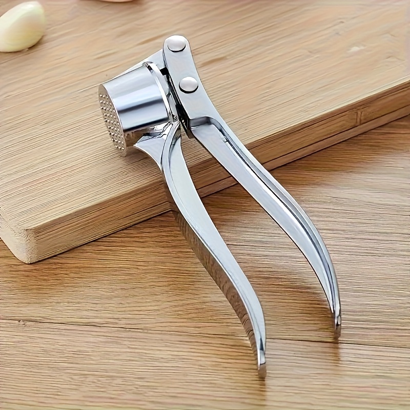 TEMU 1 Stainless Steel Garlic Press & Grater - Manual Multi-functional Tool, Suitable For Garlic, Ginger, Herbs - Easy To Clean, Durable Kitchen