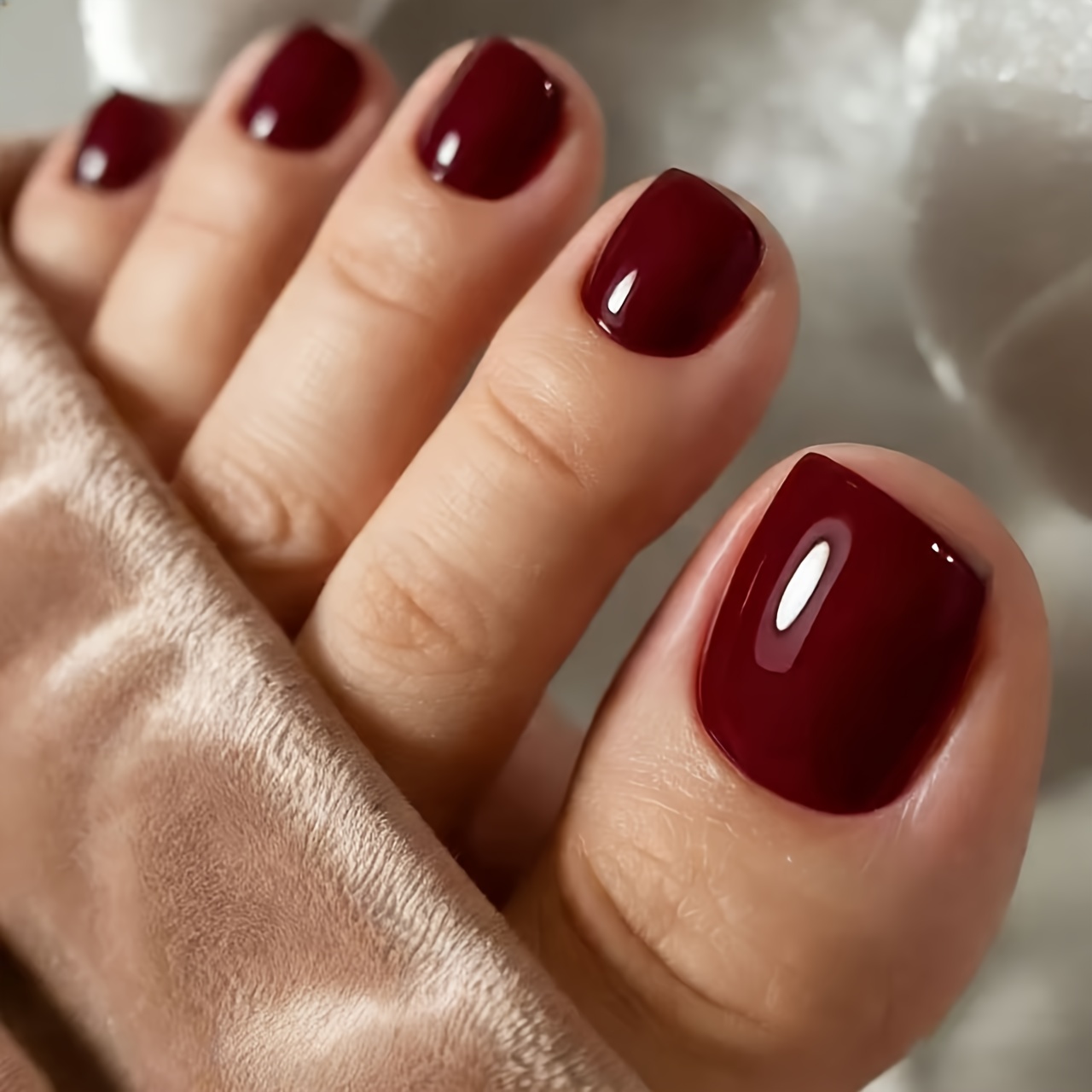 TEMU 24 uñas postizas color , set de cuidado de pies navideño, uñas postizas cuadradas y elegantes, ideas de regalo de set de uñas para mujeres