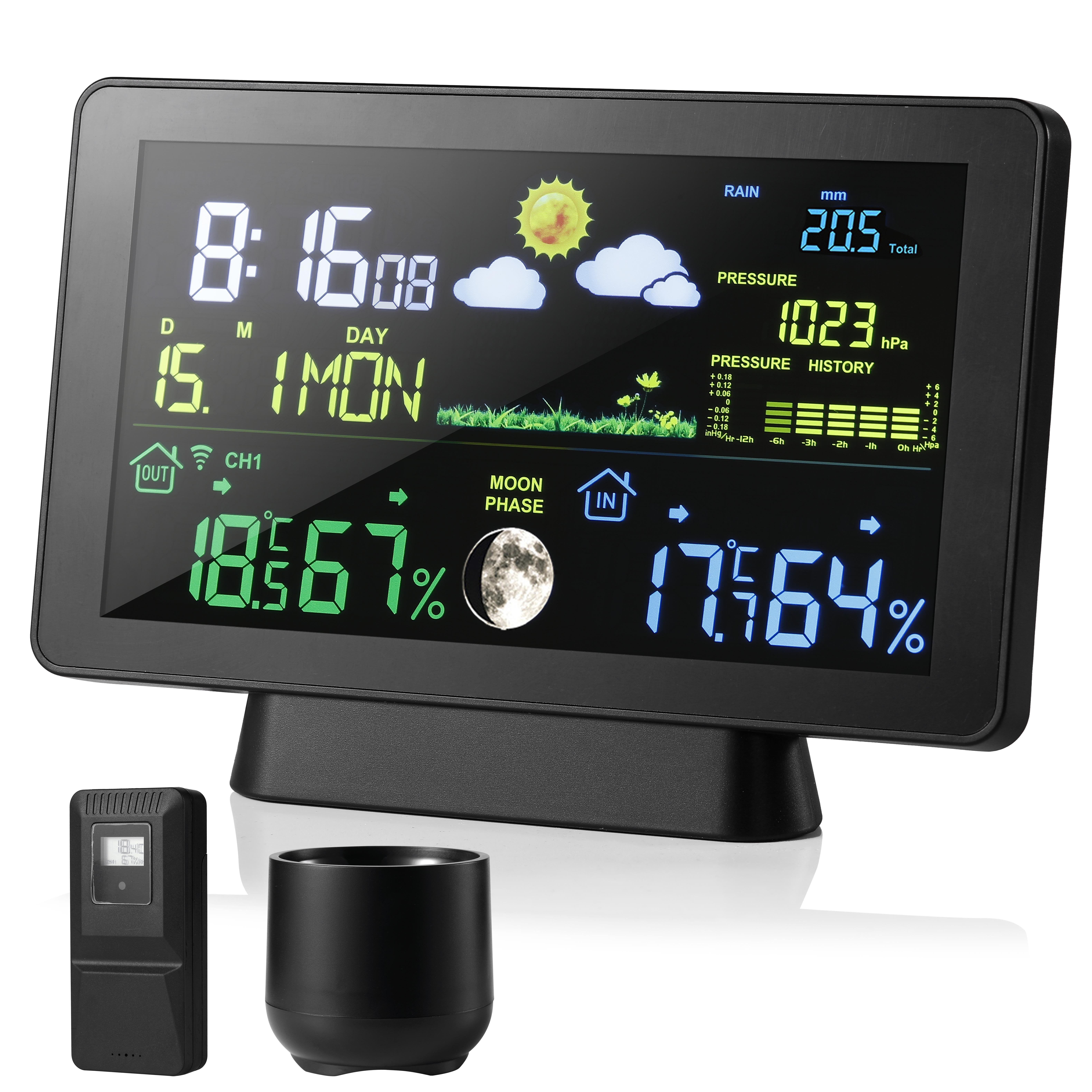 Digital Sundial Orologio Meteo Digitale LCD - Temperatura, Umidità - 13
