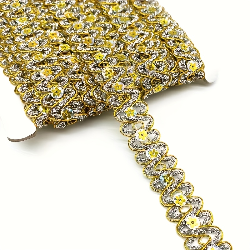 TEMU Dentelle à paillettes pour diverses décorations de fêtes, spectacles sur scène, cosplay de fête, robes de mariée, accessoires de couture DIY,