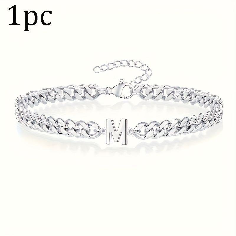 E-shop 1 Stück Herrenarmband, Armband, Edelstahlarmband, Damen Schmuck, Edelstahl, Stück Armband, Buchstabenarmband, Edelstahlarmband Herren, Herren