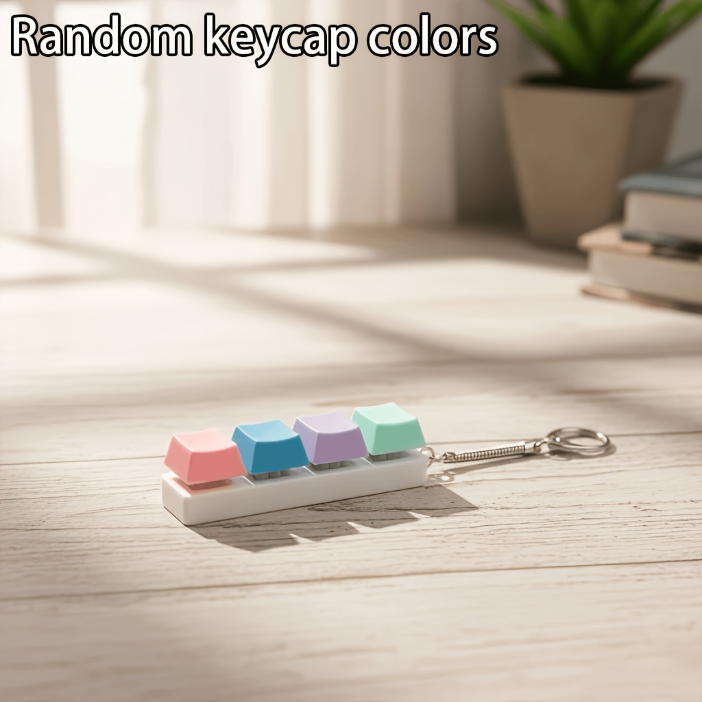 1pc Stress Relief Keychain Prank Toy, Keyboard , Keyring, Gadget, Random Color, Focus And Relaxation Halloween/thanksgiving/christmas Gift, Easter Present, Fun Prank Interactive Game