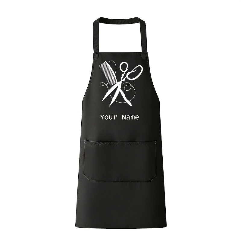 TEMU 1pc Personalized Apron, Customizable Name/text - Gift For Hairdressers And Beauty Schools, Suitable For Hairstylists, Salons, Barber Shops -