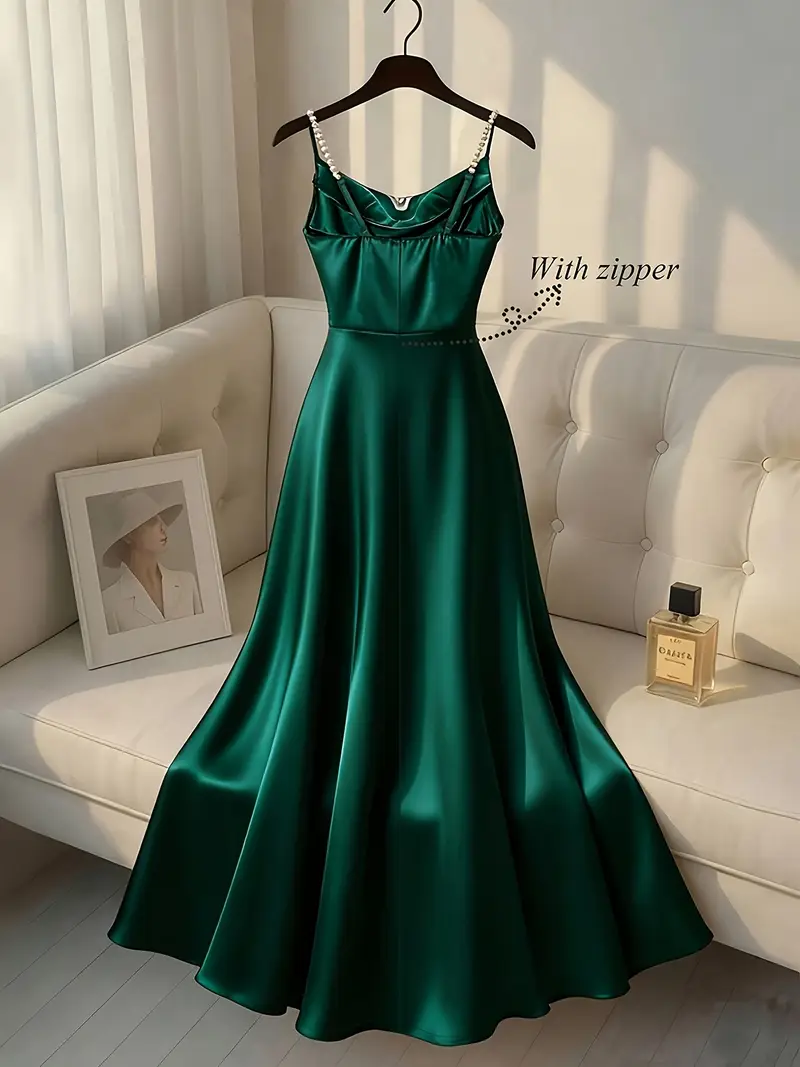 satin cami dress pearl straps evening gown womens pearl - Temu Saudi Arabia satin cami dress pearl straps evening gown womens pearl - Temu Saudi Arabia