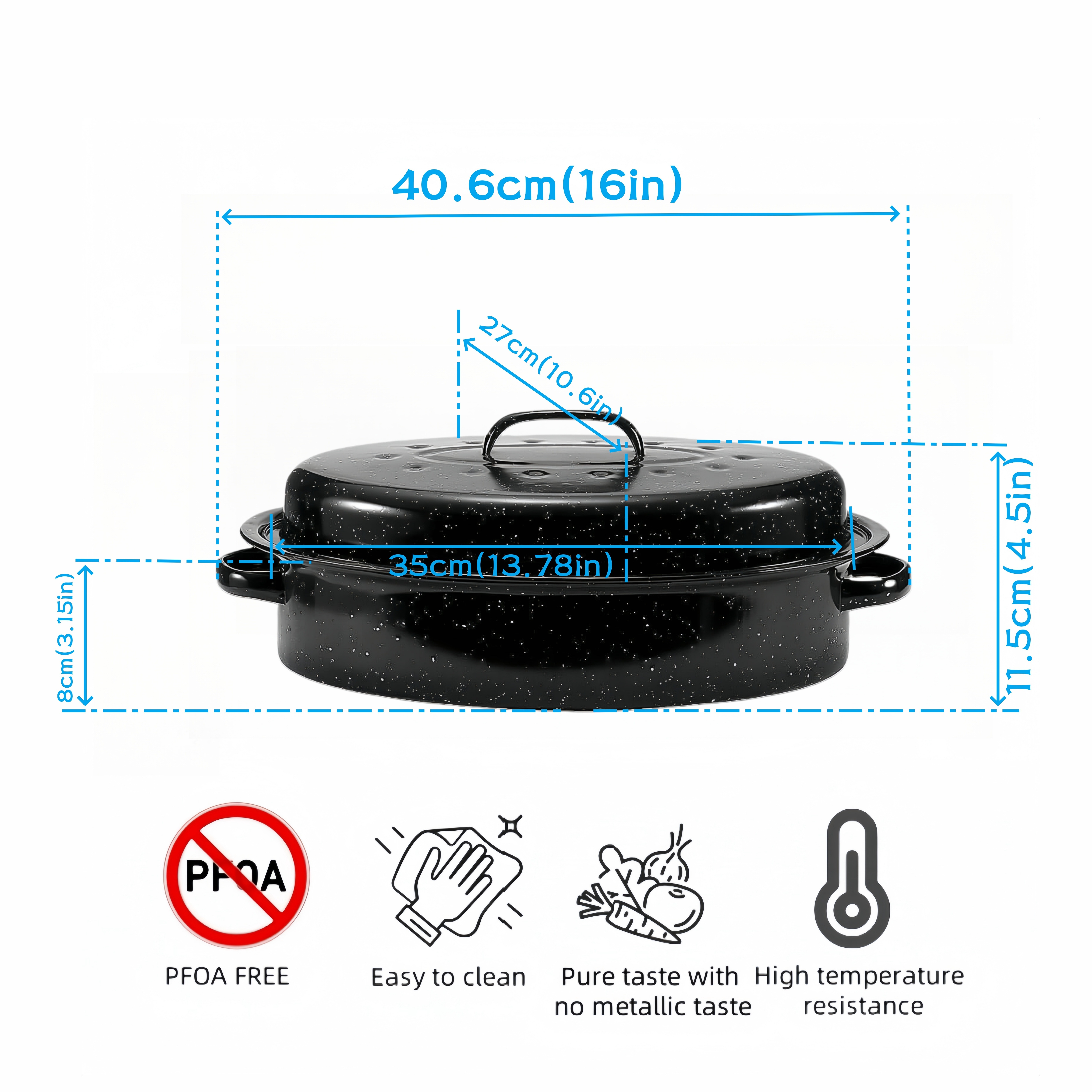 enamel oval baking dish lid (1 (2+ Temu Netherlands