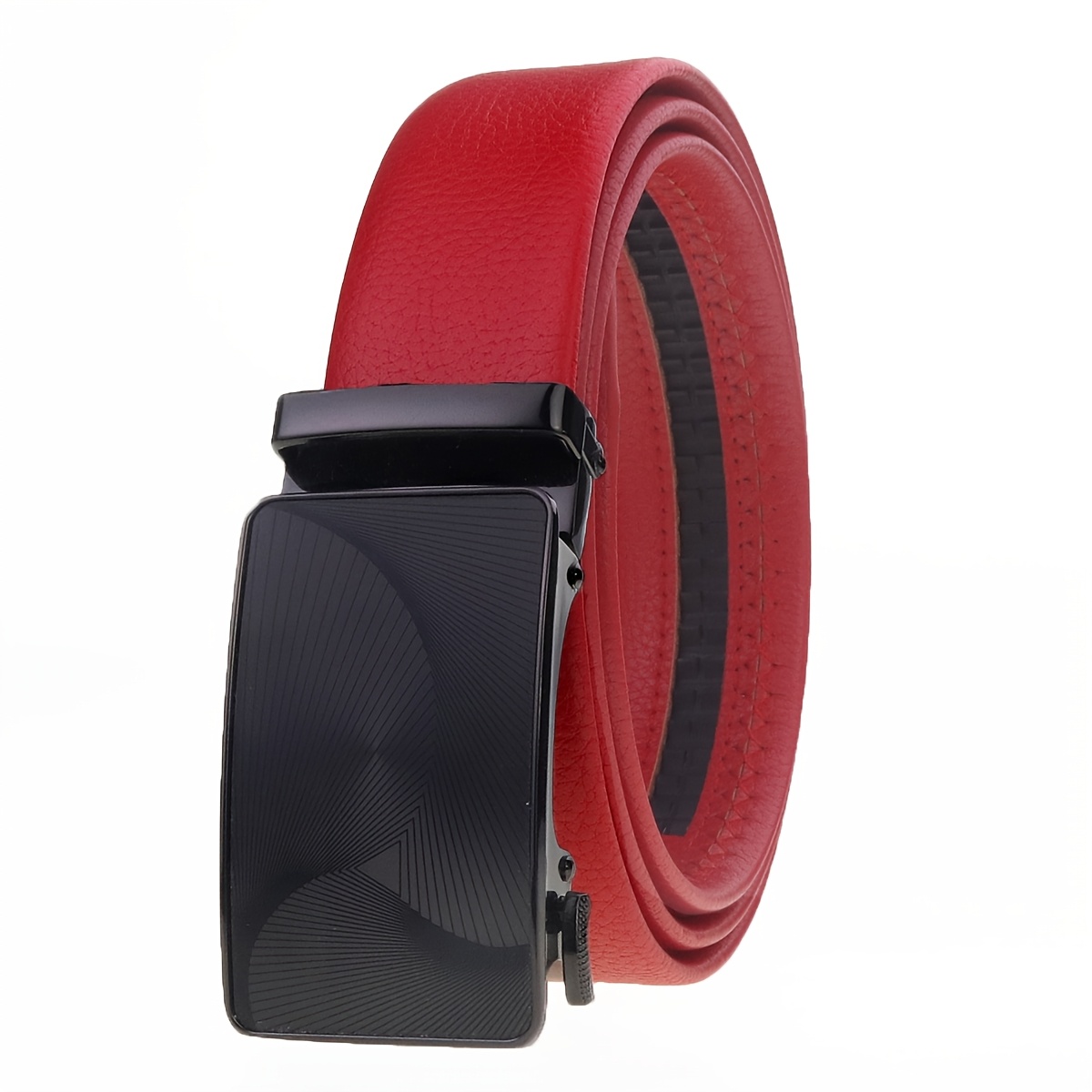 TEMU Men' Belt - Adjustable, Fashionable Business And Leisure Style, Alloy , The Top For Gifts