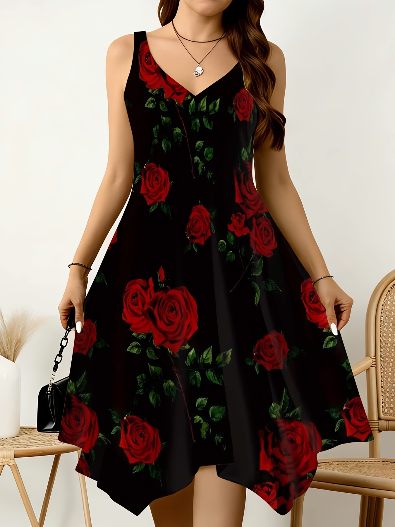 green emerald velvet dress Fashion Floral Print Autumn Rose Pattern Long Sleeve Dress for Women with  Belt V-Neck Floor Length Maxi Dress with Pockets at Amazon Women's Clothing  store