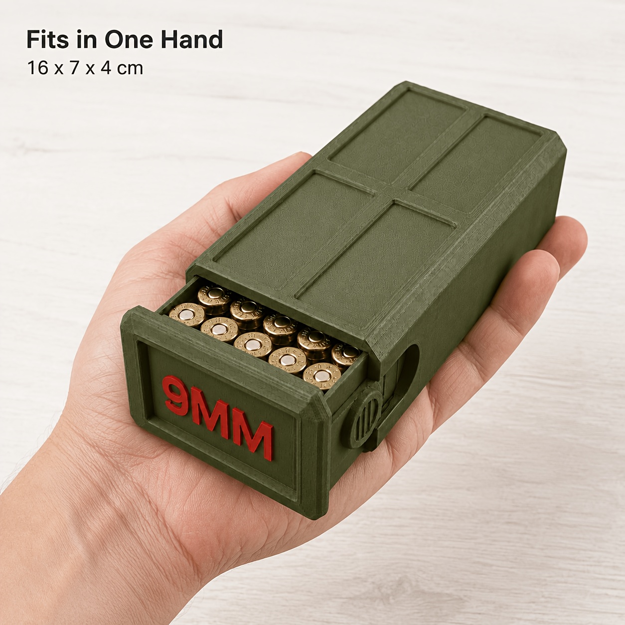 3 colors   9mm pull out ammunition storage box   style desktop   organizer shooting range portable gear high strength pressure resistant storage   for shooting enthusiasts mens hardcore gift personalized 9mm identifie