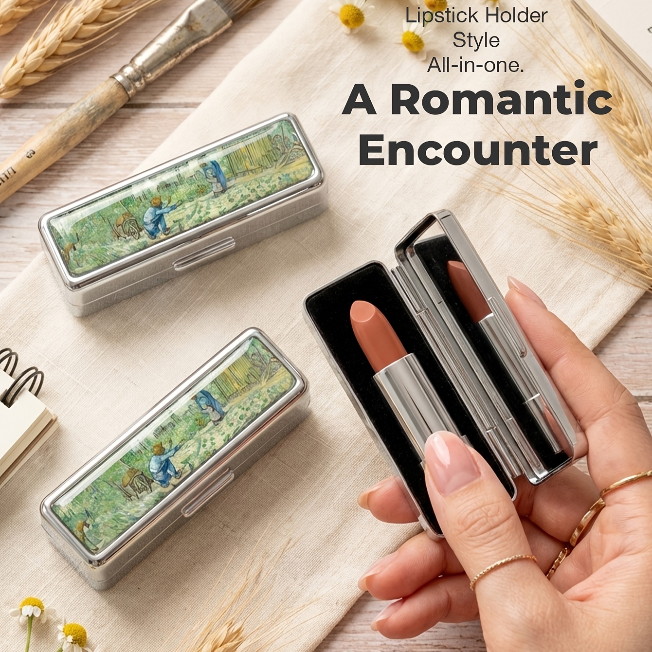 Multifunctional Portable Mini Mirror with Lipstick Case