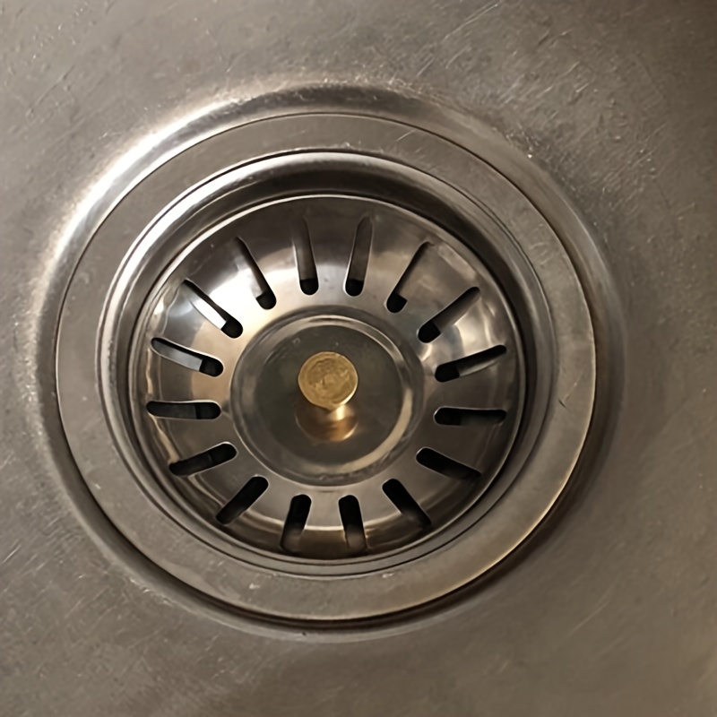 1pc Premium Stainless Steel Kitchen Sink Strainer And Stopper - Coated, Anti-clog, With Hair , For Efficient Drainage, Perfect For Kitchen And Bathroom Use, Kitchen Sink Accessory