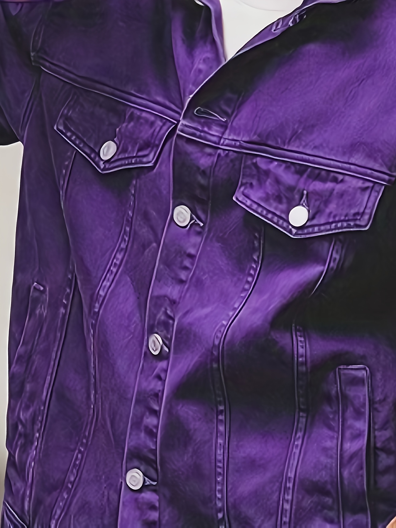 mens vintage light purple denim jacket casual a season Temu Slovakia - Main Image