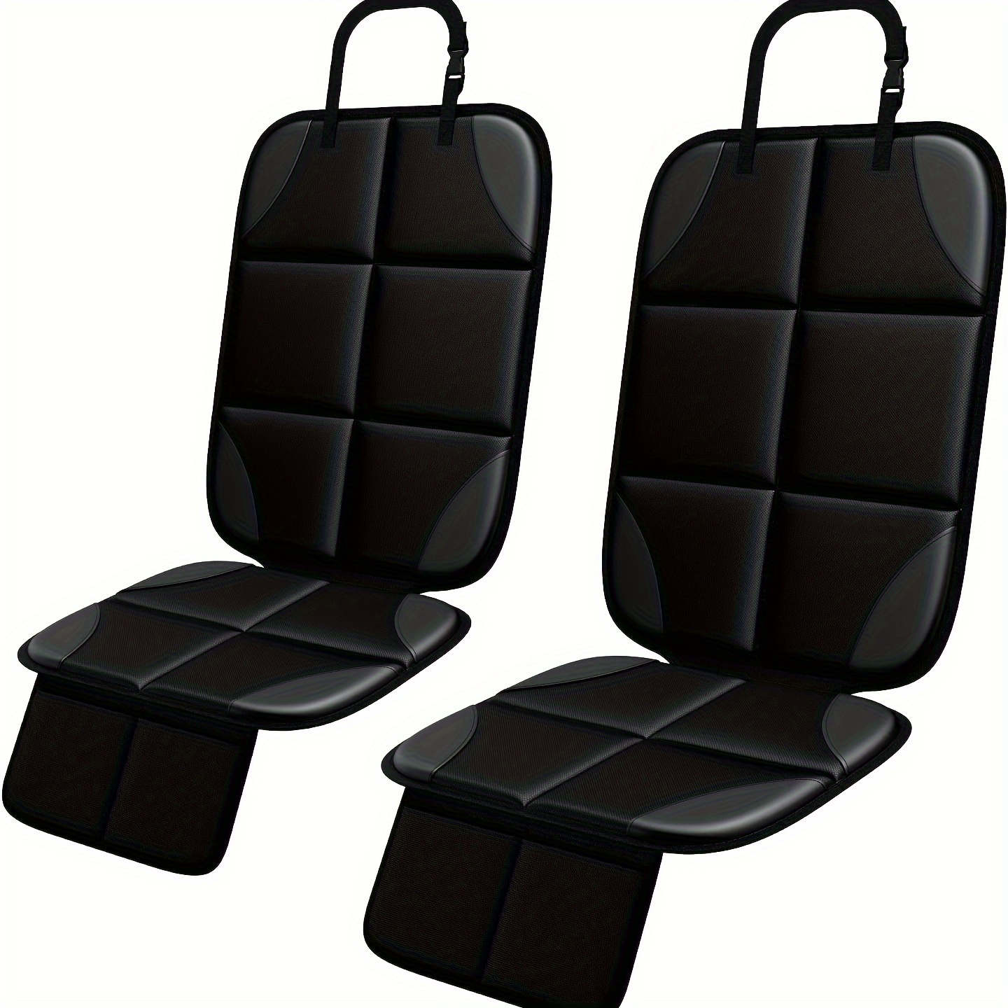 

2pcs Car Seat Protector - Large Car Seat Cushion With Waterproof 600d Fabric And 2 Storage Pockets, Passed Collision Test