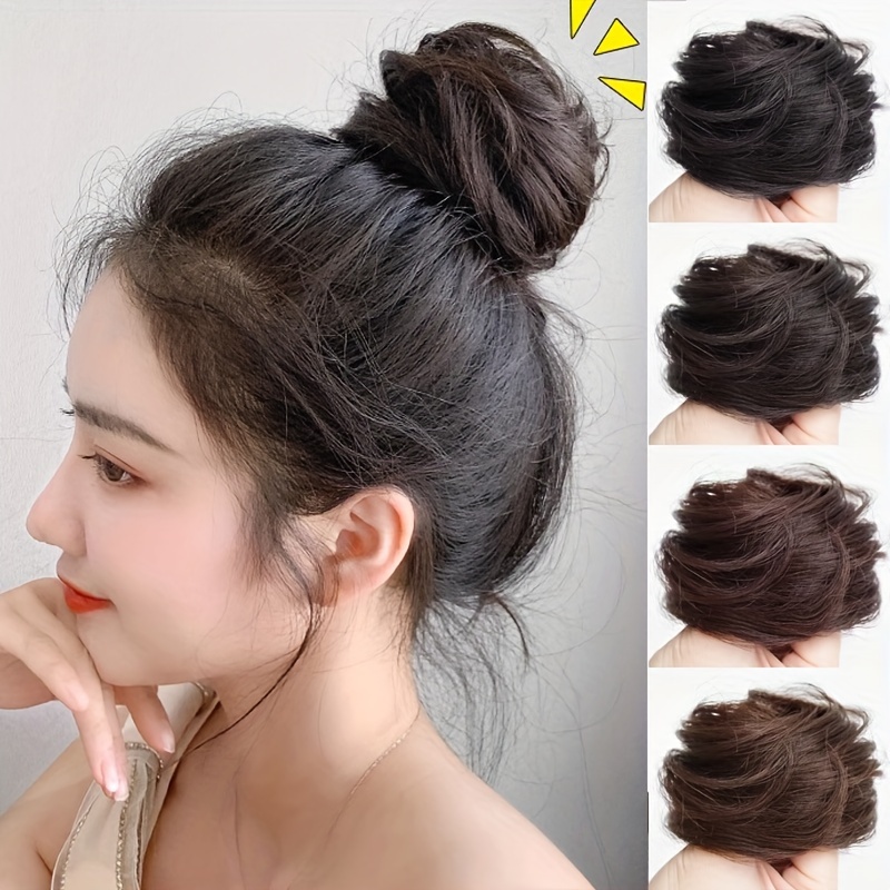 

1pc Women's Synthetic Fiber Bun Hairpiece, Easy-to-style Hair Bun For Ladies