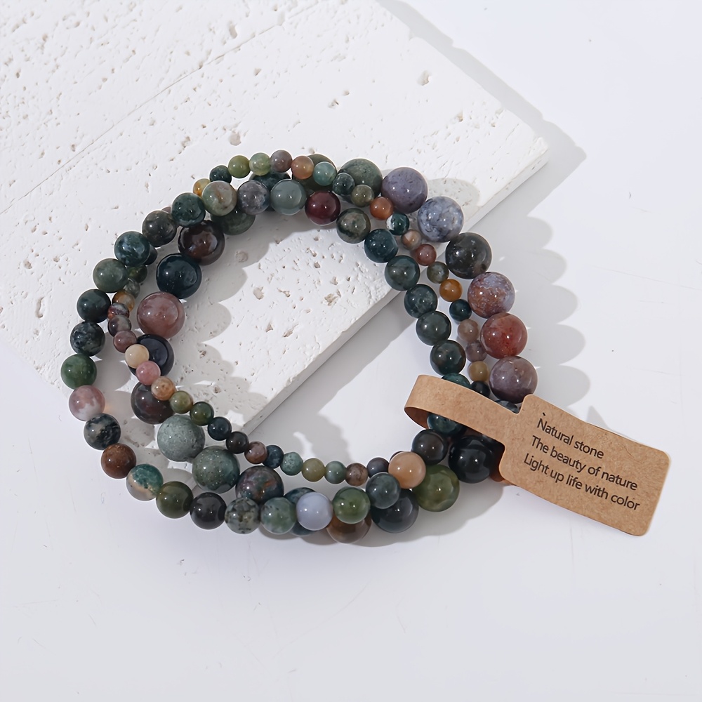 TEMU Bracelet unisexe transfrontalier en perles de de 4 mm, 6 mm et 8 mm
