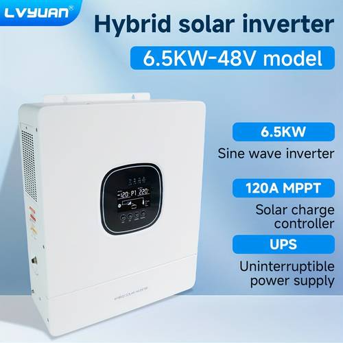 solar inverter pure sine wave 230v 6500w battery 48v 80a mppt 120a 450v integrated battery charger for lithium batteries without battery