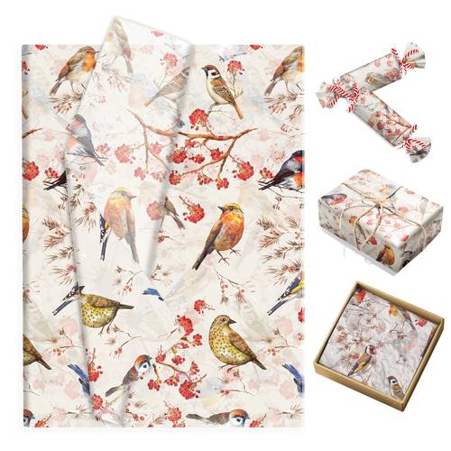 15/35 stk. blumen- vogel-bedrucktes seidenpapier, geschenkpapier, diy-geschenkverpackungspapier, dekorationszubehör für geburtstagsfeiern hochzeiten, 50*35cm - geschenk für sie/ihn