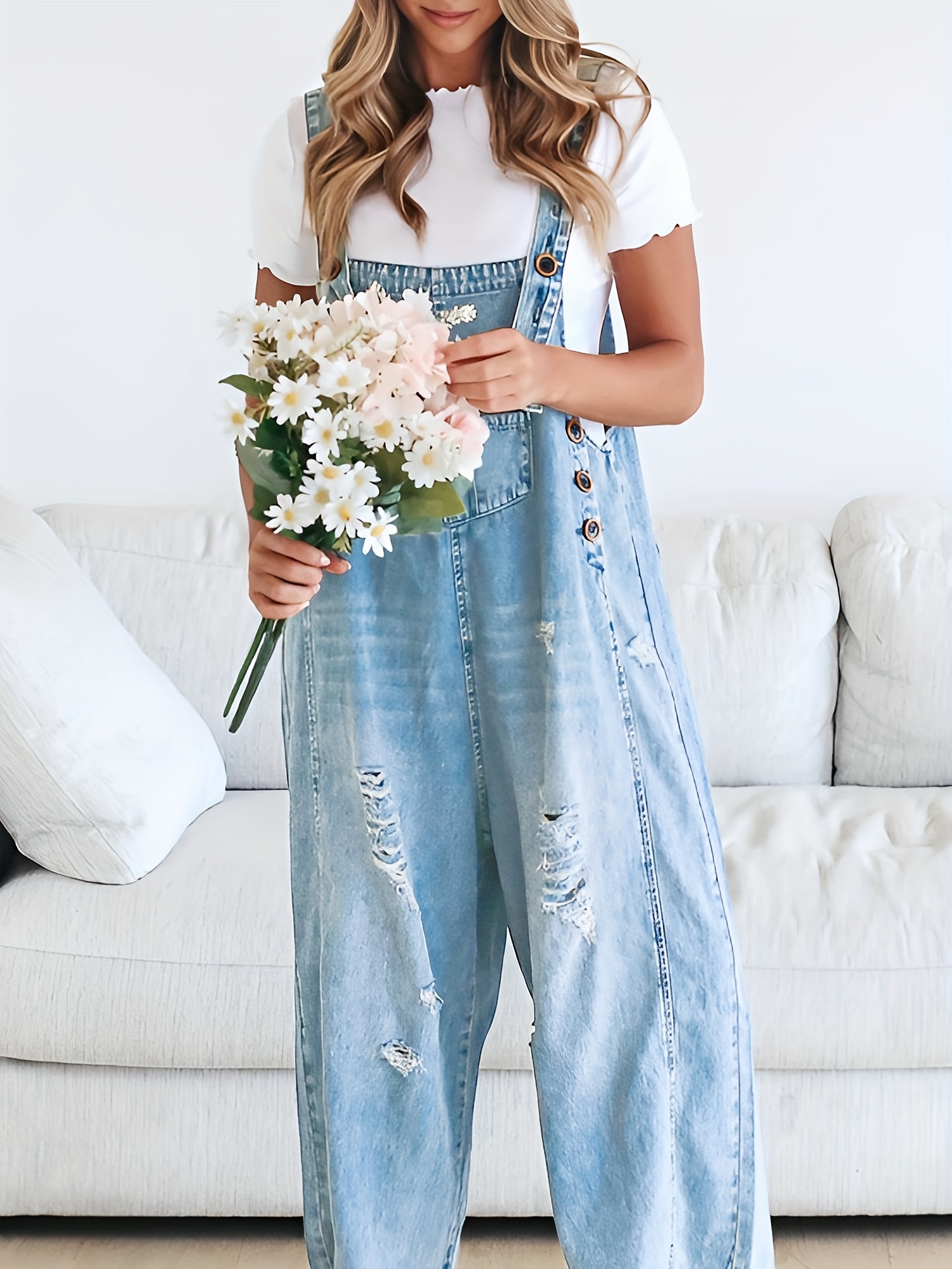 New Arrival 2019 Jumpsuits Women Casual Jumpsuit Loose Overalls Denim Rompers For Women main image 0