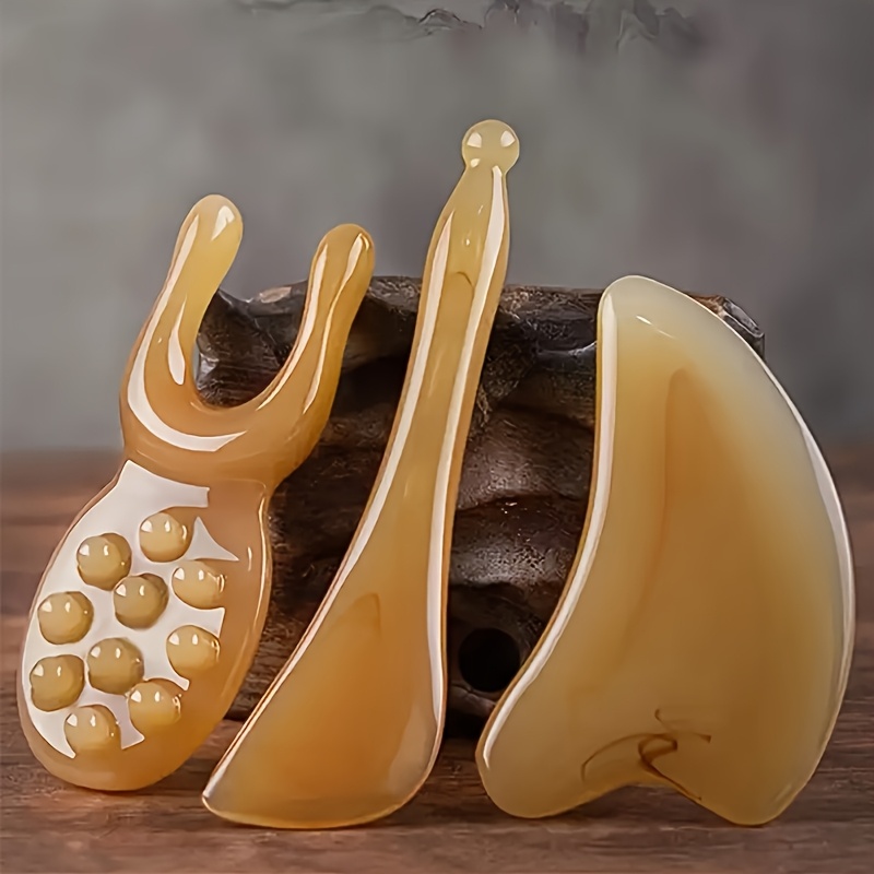 

Ensemble d'Outils de Massage Gua Sha en Résine - Planche à Gratter en de de & Extracteur de Tendons pour - et la Relaxation, Résine d'Arbre, Planche à Gratter