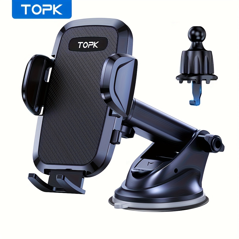 TEMU Topk D36z Car Phone Holder Mount, [new Upgraded] Topk Cell Phone Holder For Car Dashboard And Air Vent Compatible With Iphone Cell Phones