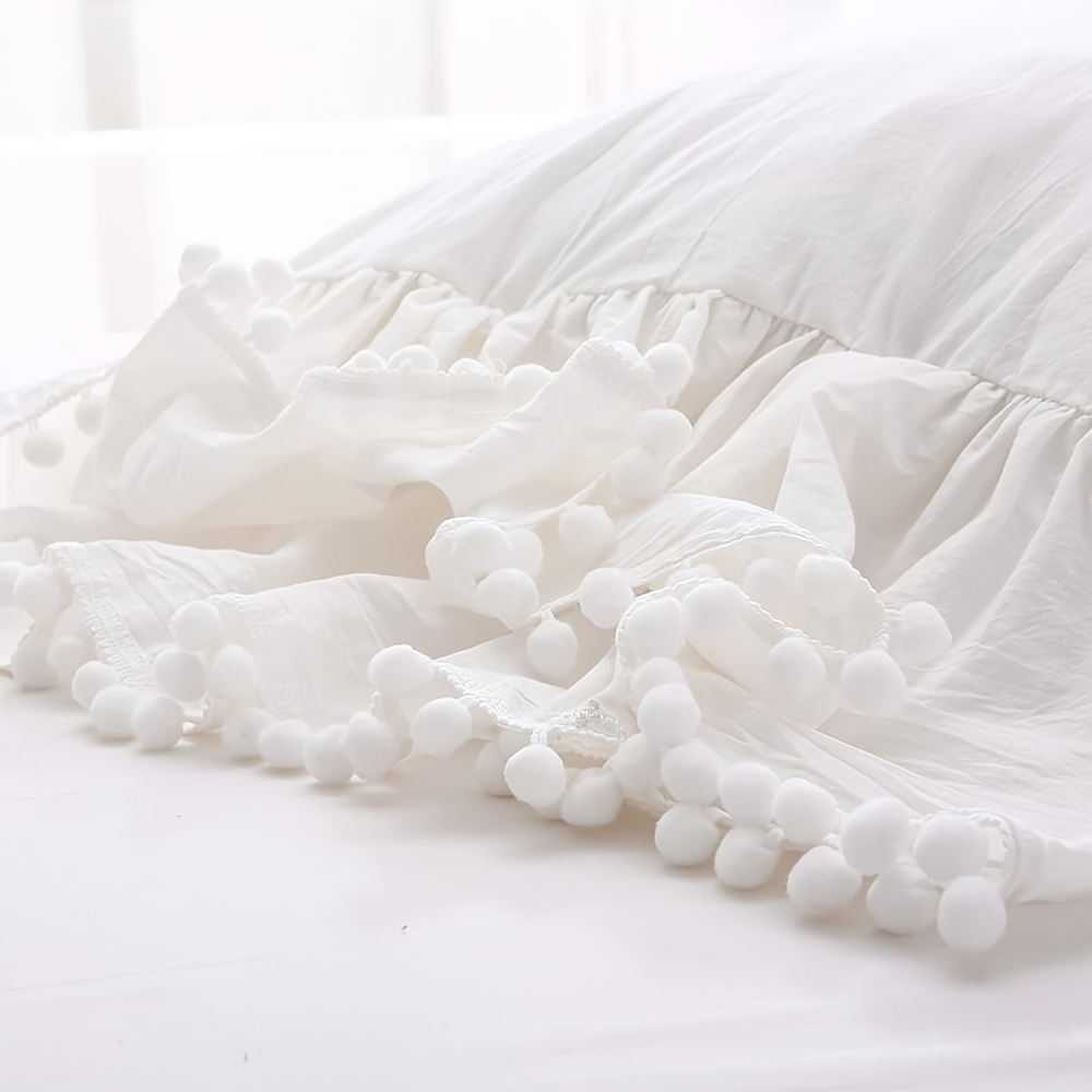 elegant white lace pillowcase with ruffle trim soft breathable hypoallergenic   living room sofa bedroom decor details 10