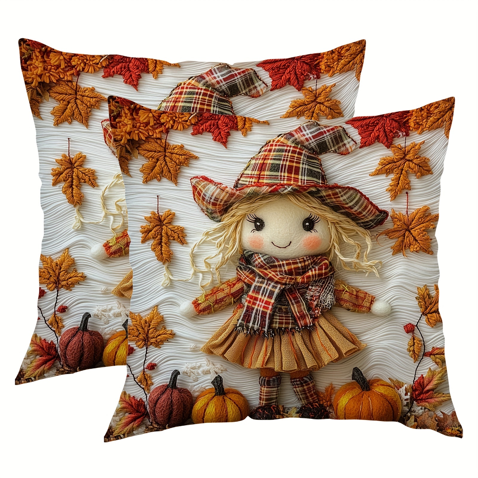 

[top-] 2pcs & , 18x18 - Polyester Fleece, For Sofa, , And Decor