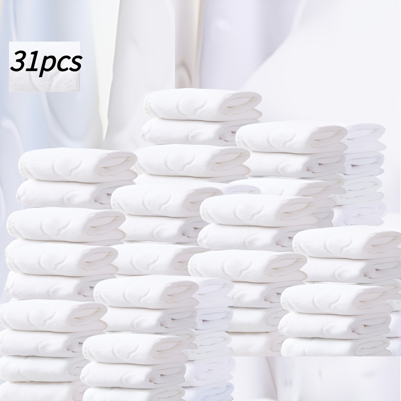 item picture 31pcs white printed cleaning cloths washable and reusable quick drying absorbent cloths   thanksgiving gift