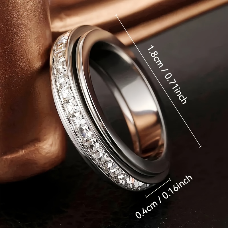 3pcs/set women s fashionable decompression rotating stainless steel ring, rotatable, decompression, meditation ring, suitable for daily wear, banquets, parties, festivals, birthdays, weddings, anniversaries, gifts, souvenirs, high quality rings for women, art deco rings for women, rotating finger ring, daily wear rings, multi-piece fashion rings, decompression rotating ring, geometric jewelry, art  , high quality stainless steel, gift-grade   Product details 7