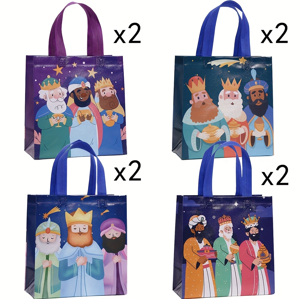 TEMU 8pcs Festival Cartoon Gift Packaging Bag Non Woven Bag With Handle 9in X 8.6in X 4.3in Party Handheld Gift Bag Foldable Shopping Mall Bag
