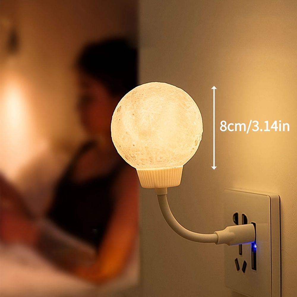 TEMU Creative Voice Moon Light Night Light Voice-activated Sensor Light Bedroom Sleeping Small Table Lamp
