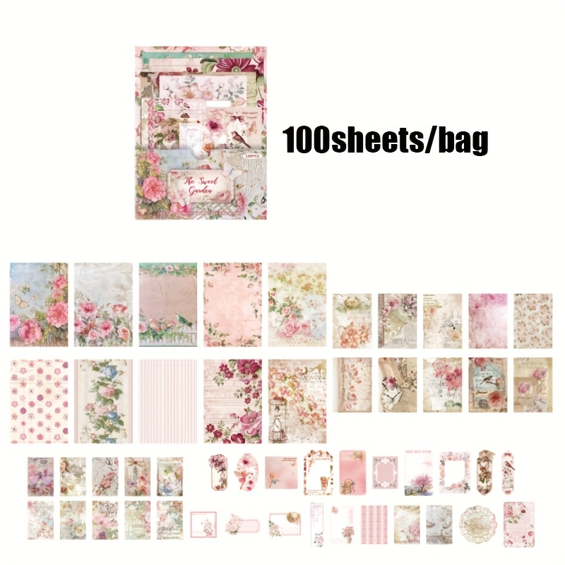 E-shop Eine Sammlung von leichtem Papier mit 100 Blatt pro Beutel, mit einem ländlichen Postamt-Motiv, geeignet zum Schreiben von Notizen und für