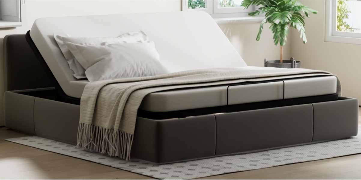 UTTU Electric Bed Frame with Wireless Remote Control - Heavy-Duty Adjustable Bed with Zero Gravity, Head & Foot Lift, Quiet Motor, One-Touch Memory Presets, Global Voltage (110-240V) - Heavy-Duty Steel Frame, One-Button Operation, Modern Electric Bed for Home, Office, Guest Room - Easy Assembly, Space-Saving Design, Compatible with Single/Double Mattresses, Double Size Bed Frame, Bed Frame with Drawers, Storage Bed, King Bed with Storage, Bed