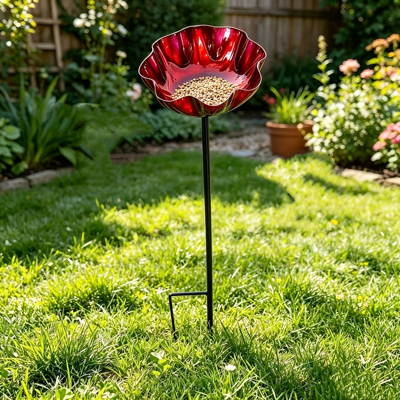 Image of 1pc 3d Outdoor Bird Bath, Bird Feeder Bowl, Suitable For Garden, Weather-resistant Wild Bird Bathing Device, For Yard Or Patio Decoration