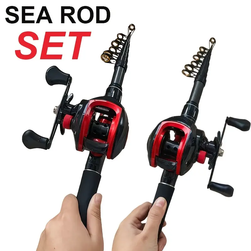 1.8-2.1m/5.91-6.89ft Super Hard Carbon Fiber Telescopic Sea Rod & Reel Combo with 8.0KG Max Drag, Portable Long-Range Casting Fishing Rod with 7.2:1 High Speed Action, for * Pike, Trout, Salmon, ... 1.8-2.1m/5.91-6.89ft Super Hard Carbon Fiber Telescopic Sea Rod & Reel Combo with 8.0KG Max Drag, Portable Long-Range Casting Fishing Rod with 7.2:1 High Speed Action, for * Pike, Trout, Salmon, ...