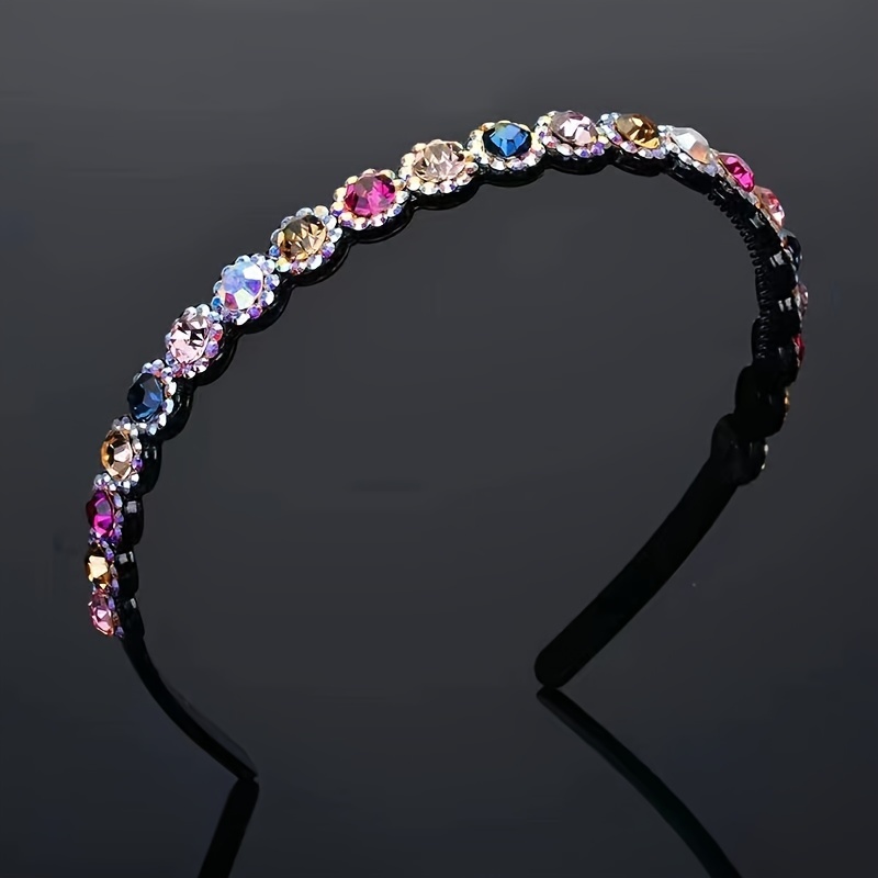 E-shop Hochwertige Strass-Haarspange für Damen, Alltags-Haarband zum Gesichtwaschen, einfache Druck-Haarklemme mit Zähnen, rutschfestes Stirnband