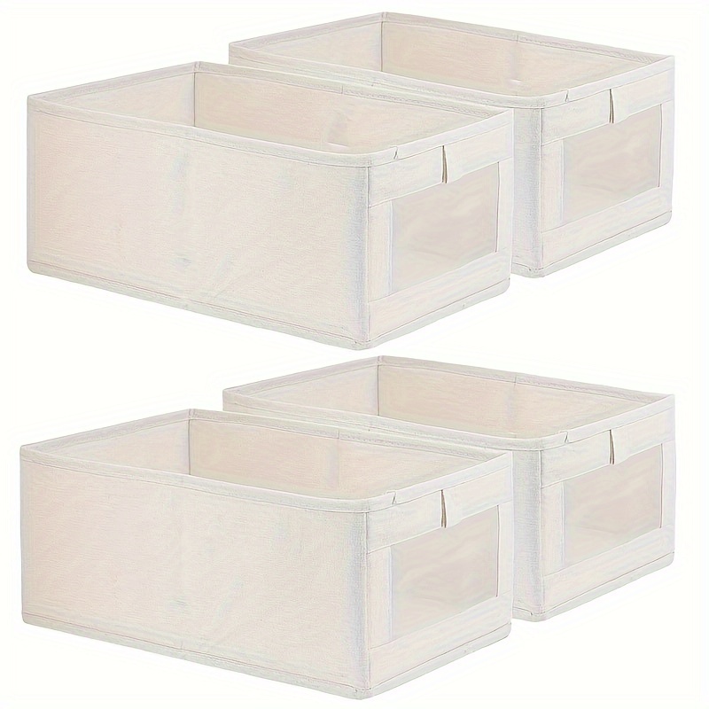 

4 Pcs Organizer Bins For Clothes, Closet Organizers And Storage Boxes, Large Storage Box Basket With Window