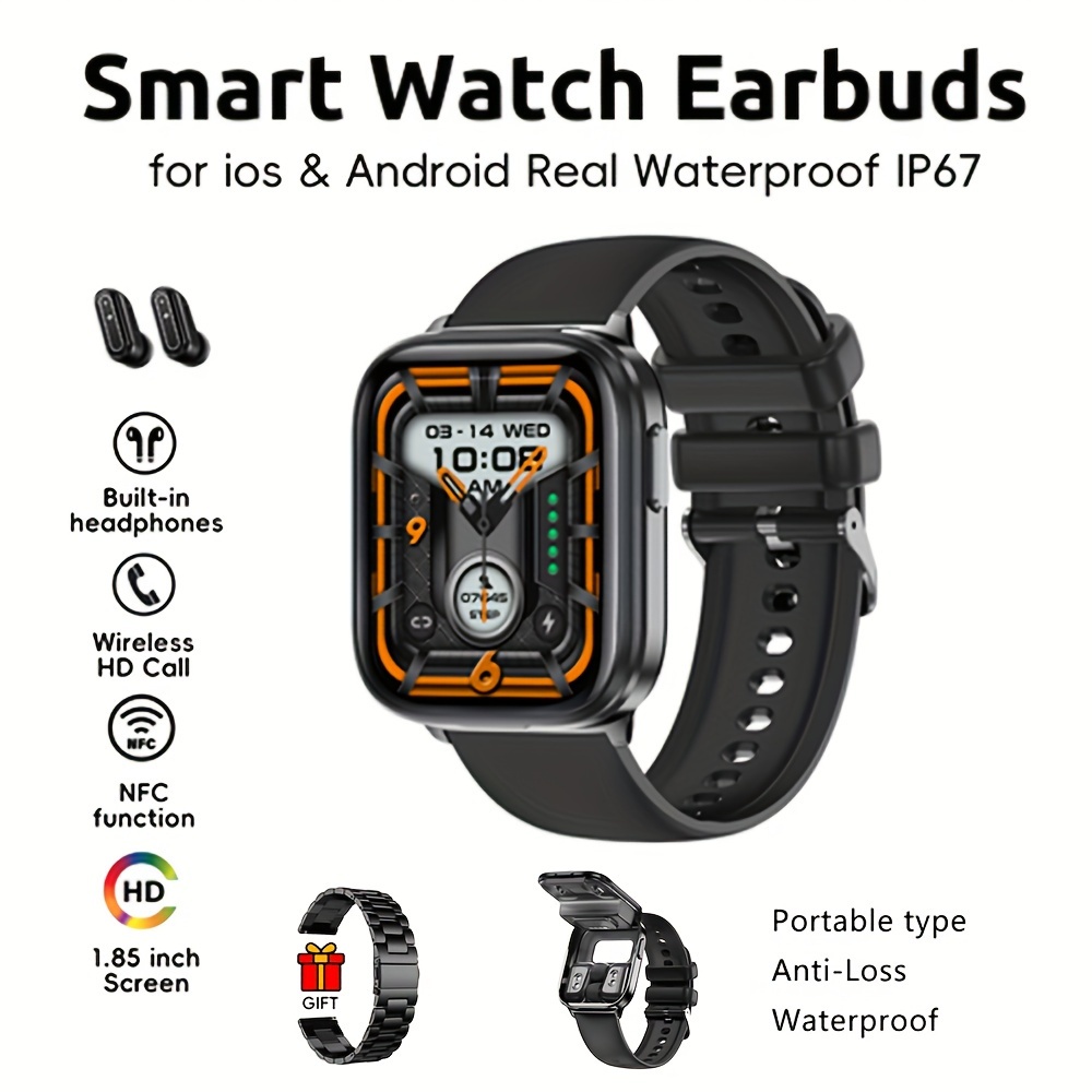 

Smart Watch With Earbuds Smart Watch Tws Earphones 2 In 1 For Ios & Android