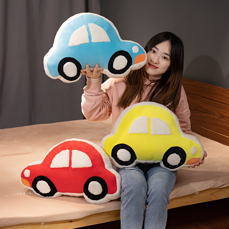 Cojín de peluche de coche de dibujos animados almohada decorativa para el  hogar y el coche, juguete de peluche temático de vehículos para mayor