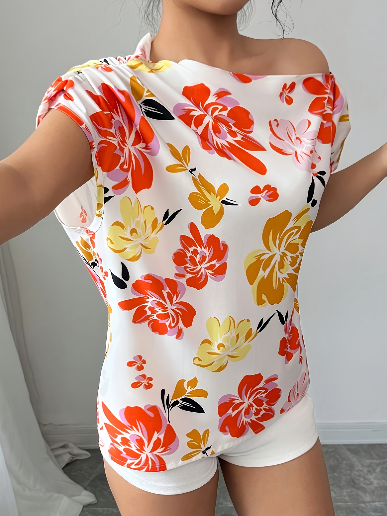 Manga Corta Blusa Manga Enteriza Blusones Largos Para Mujer Camisa