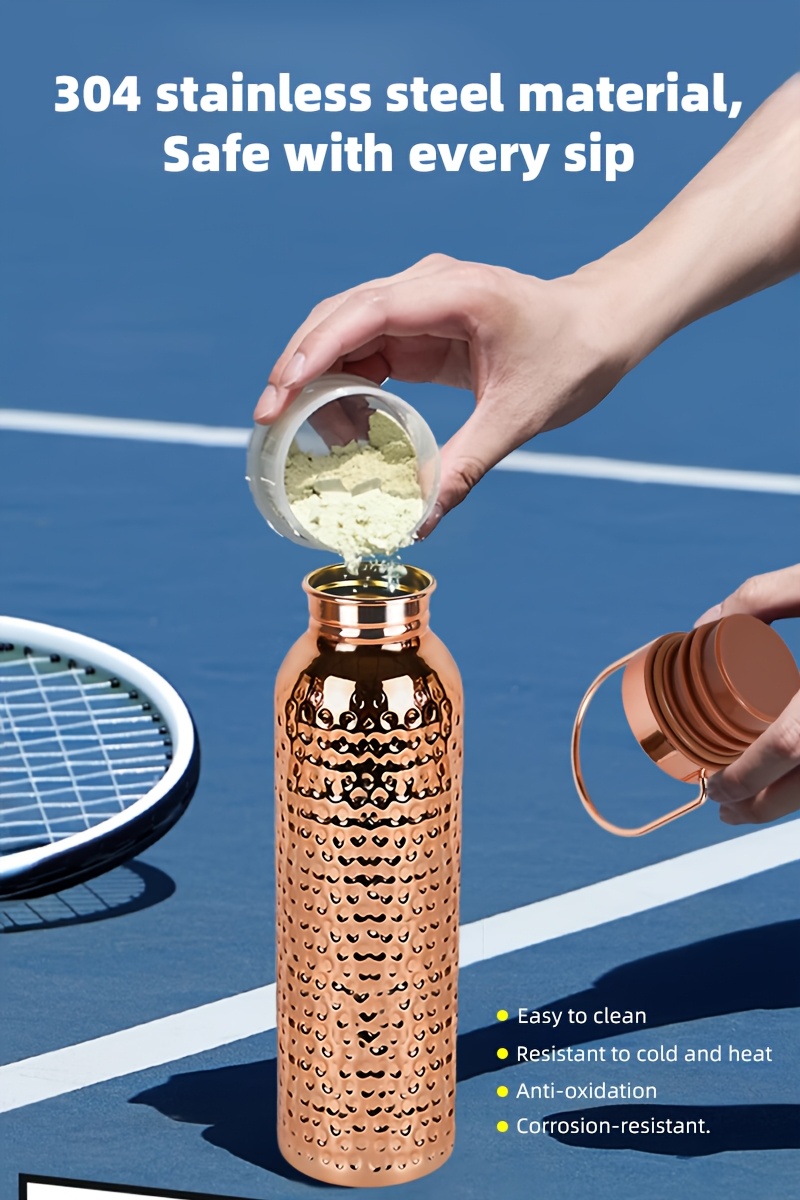 1pc 27oz outdoor hiking water bottle carrying loop integrated design large capacity copper plated tumbler cleaning brush included suitable for gym and outdoor use Product details 4